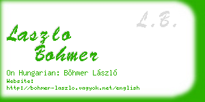 laszlo bohmer business card